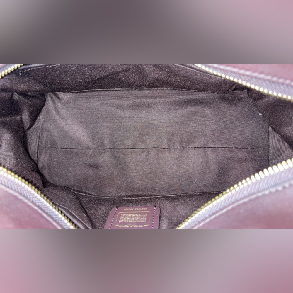 Coach Dark Purple Satchel with Gold Accents - Picture 15 of 15